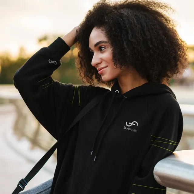 fourier-audio-hoodie-sweat-capuche-noir-coton image 1