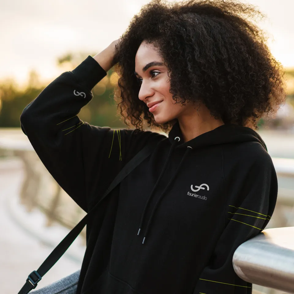 fourier-audio-hoodie-sweat-capuche-noir-coton image 1
