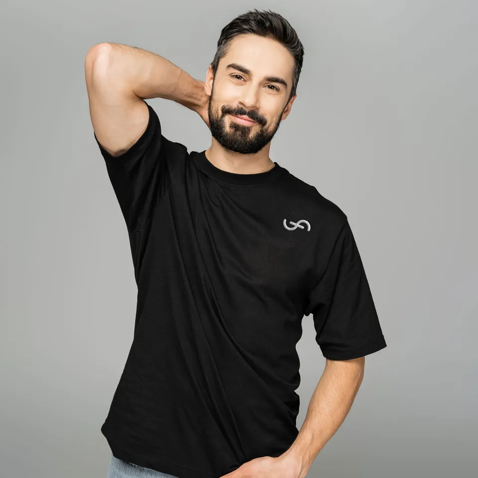 fourier-audio-t-shirt-brod-homme-noir-coton image 1