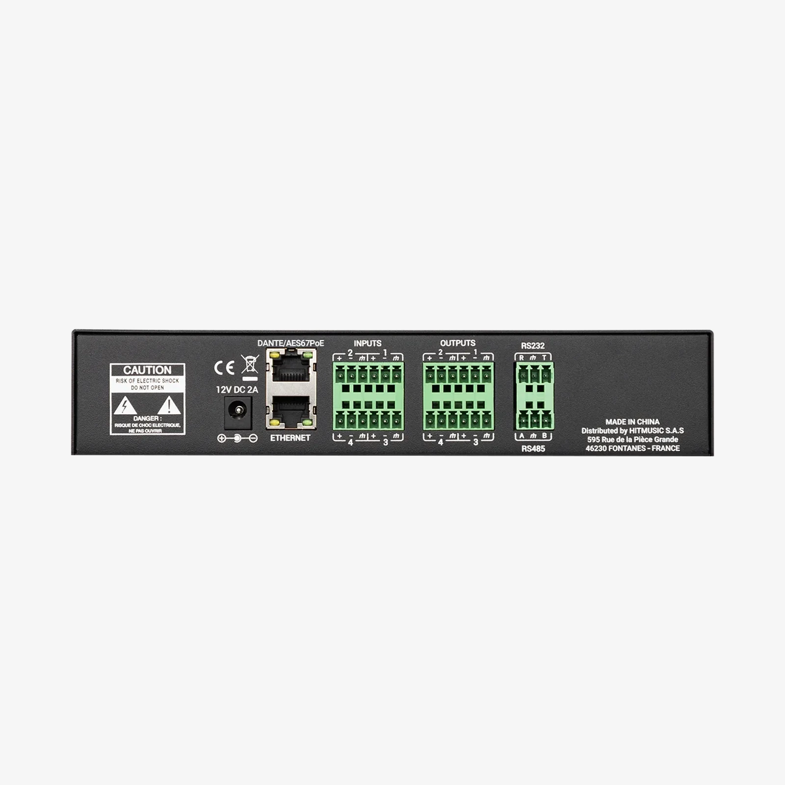 audiophony-ami04d-matrice-audio-dante-4x4-poe-demi-rack image 2