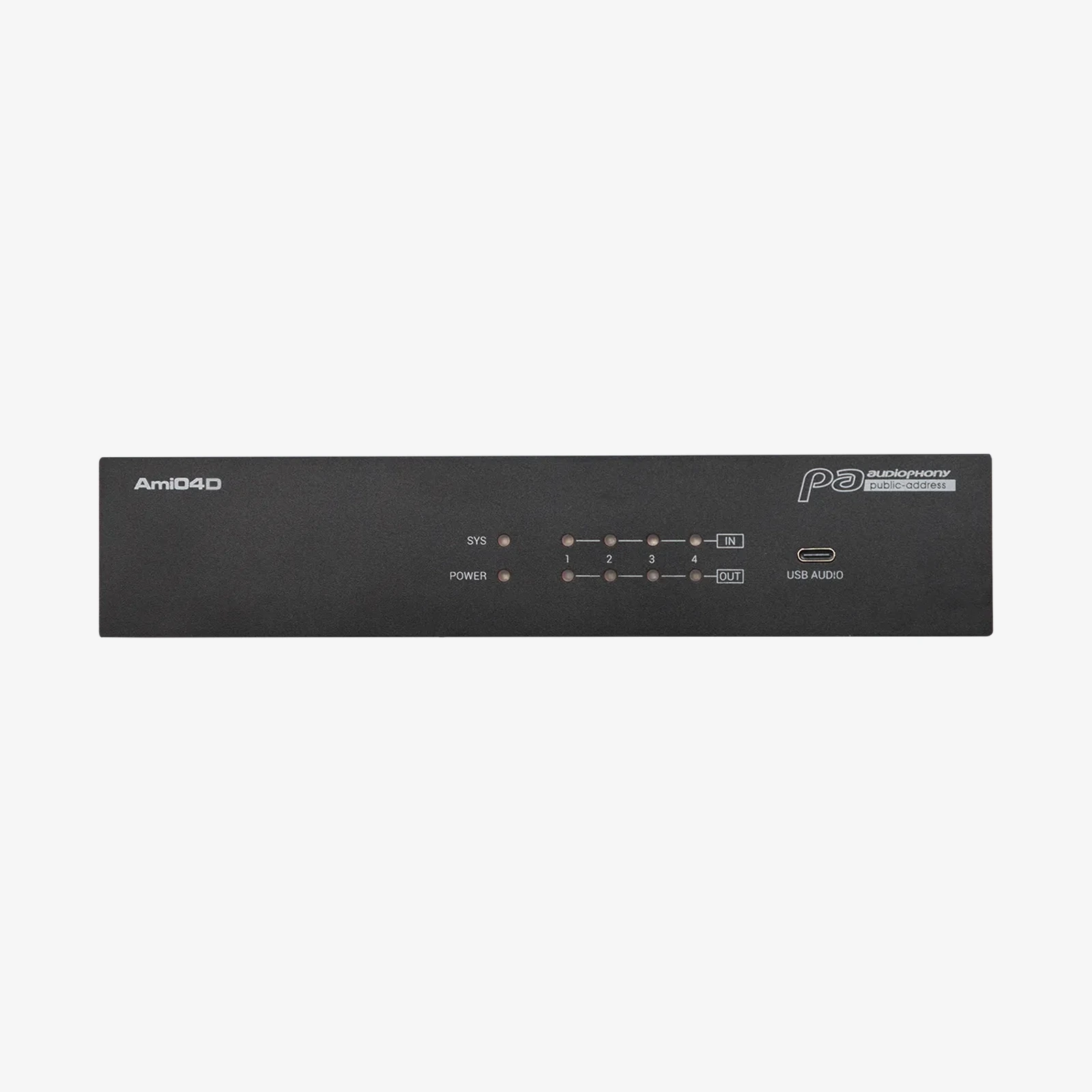 audiophony-ami04d-matrice-audio-dante-4x4-poe-demi-rack image 1