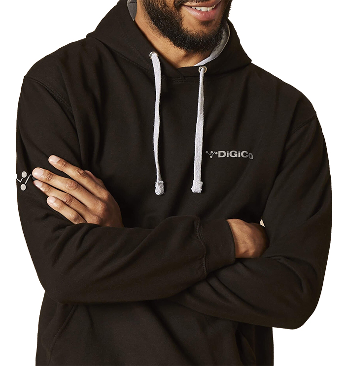 digico-hoodie-sweat-brod-noir-contraste-coton image 2