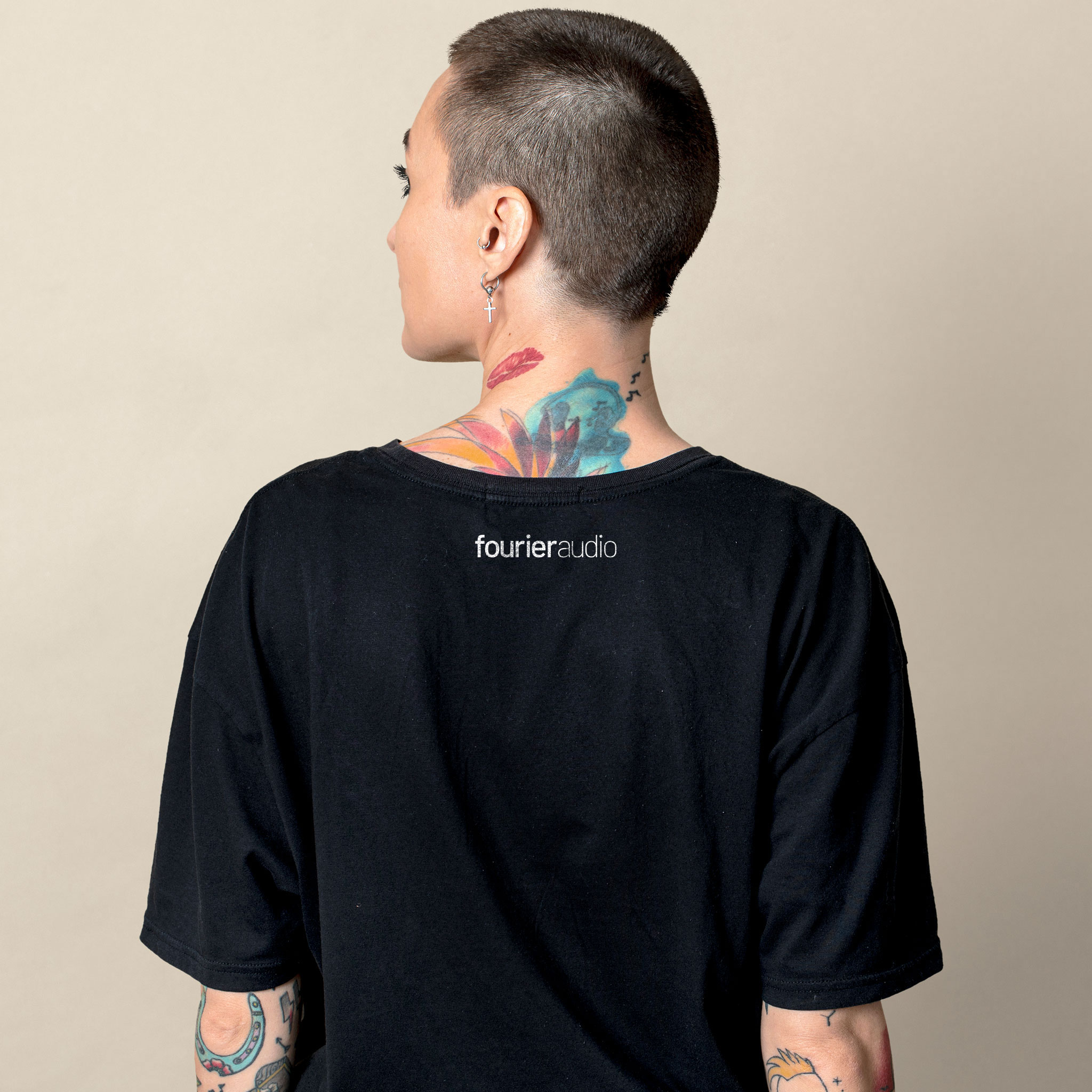 fourier-audio-t-shirt-brod-homme-noir-coton image 2